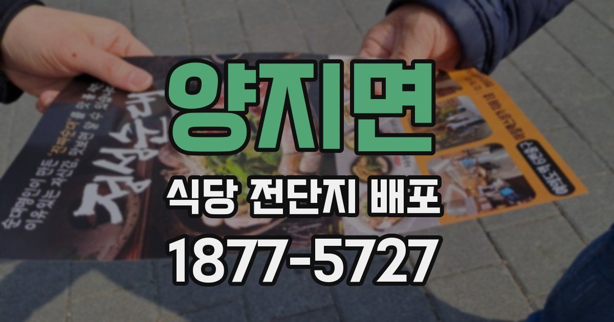 양지면 식당 전단지 배포