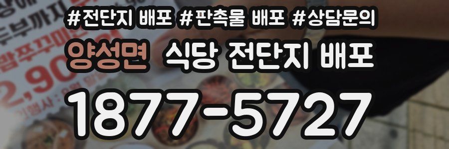 양성면 식당 전단지 배포