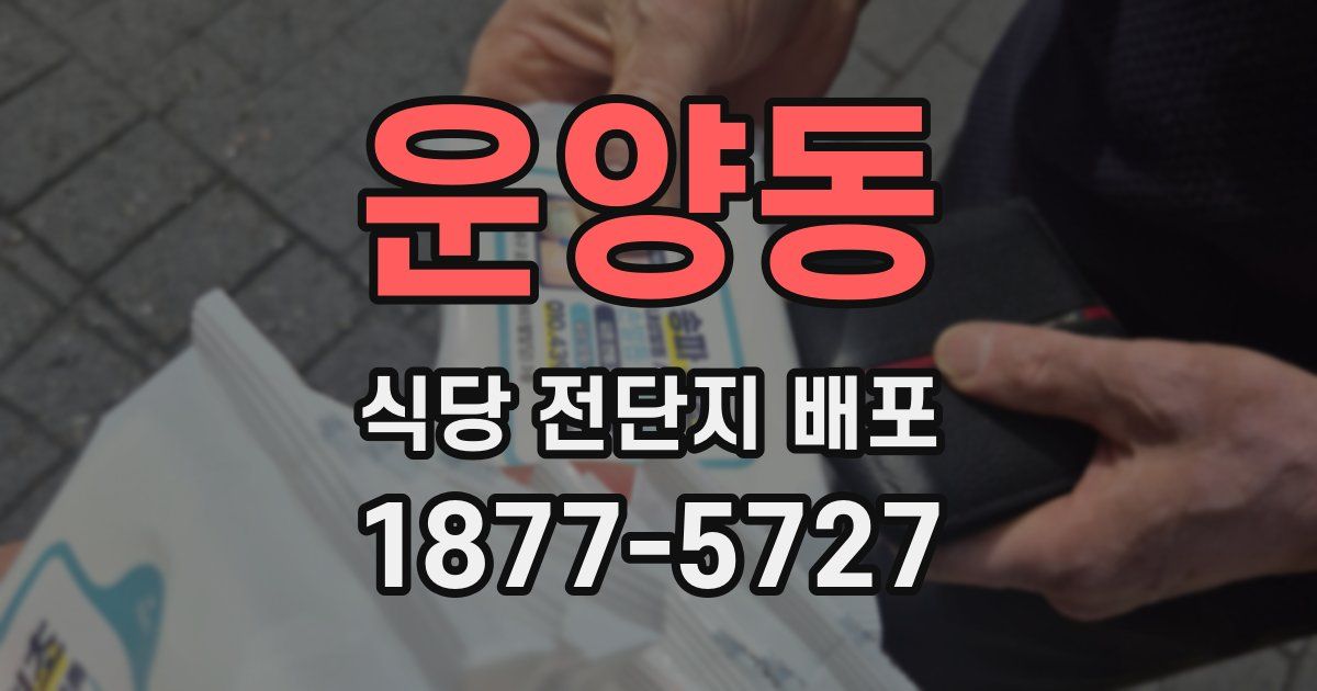 운양동 식당 전단지 배포