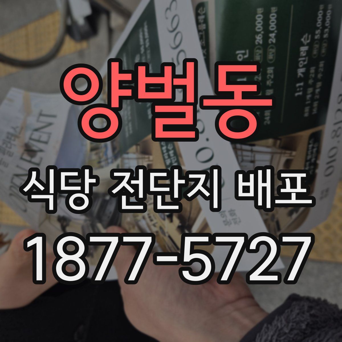 양벌동 식당 전단지 배포