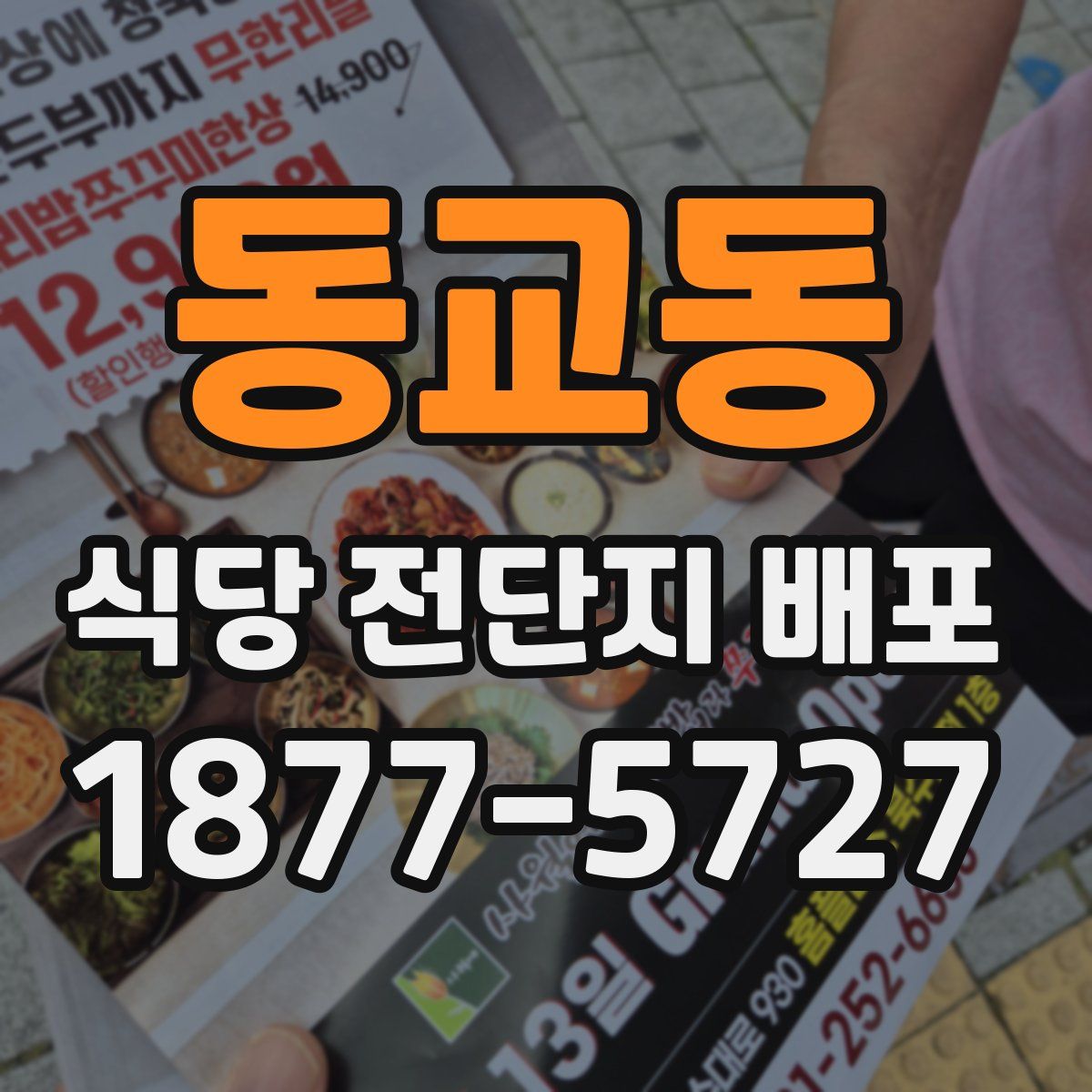 동교동 식당 전단지 배포
