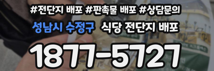 성남시 수정구 식당 전단지 배포