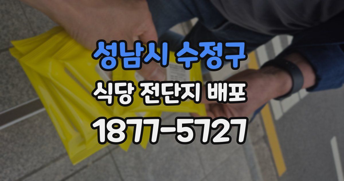성남시 수정구 식당 전단지 배포