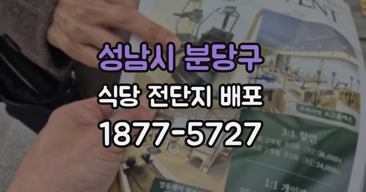 성남시 분당구 식당 전단지 배포