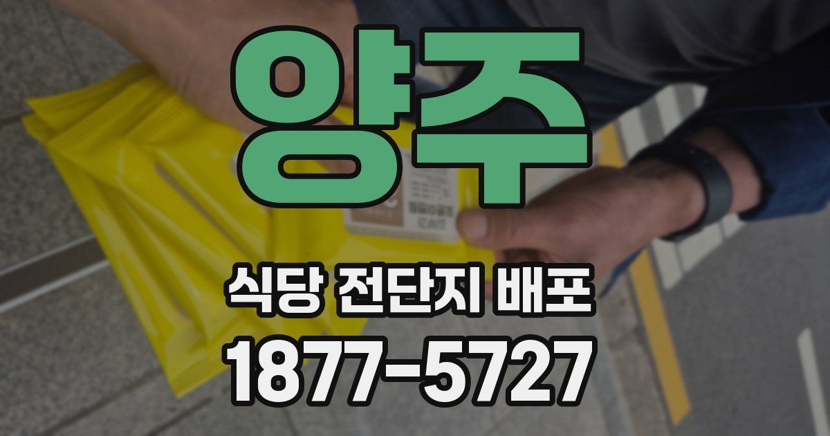 양주 식당 전단지 배포