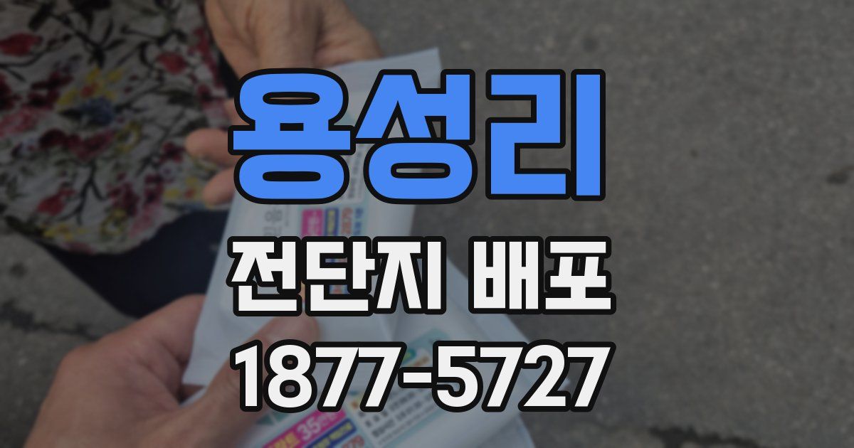 용성리 전단지 배포
