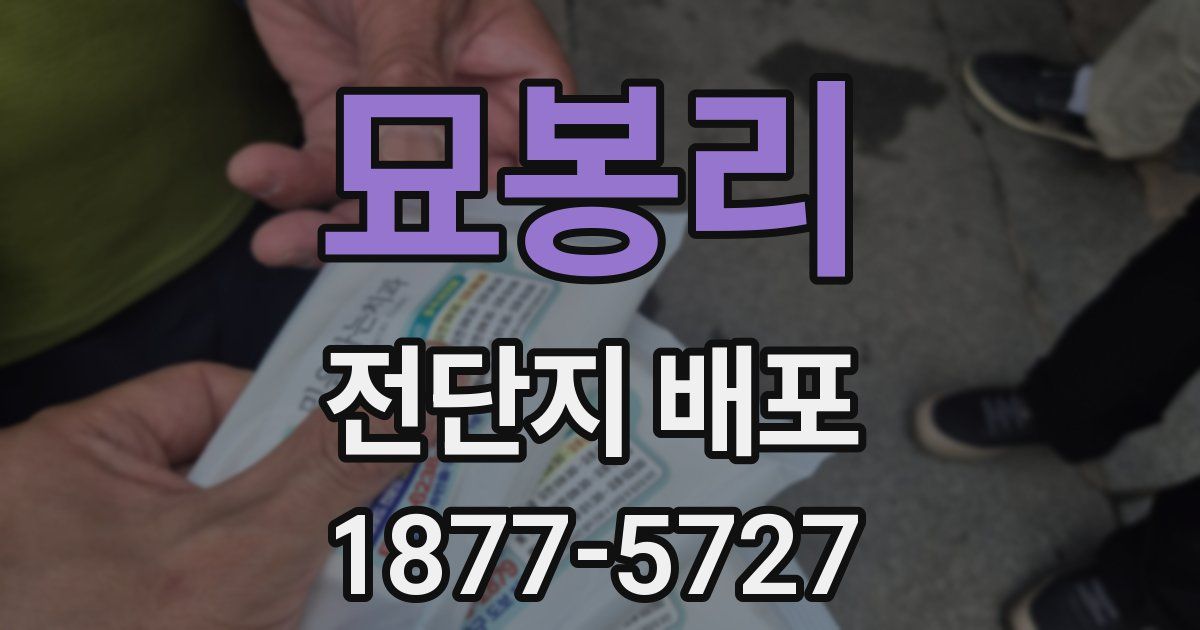 묘봉리 전단지 배포