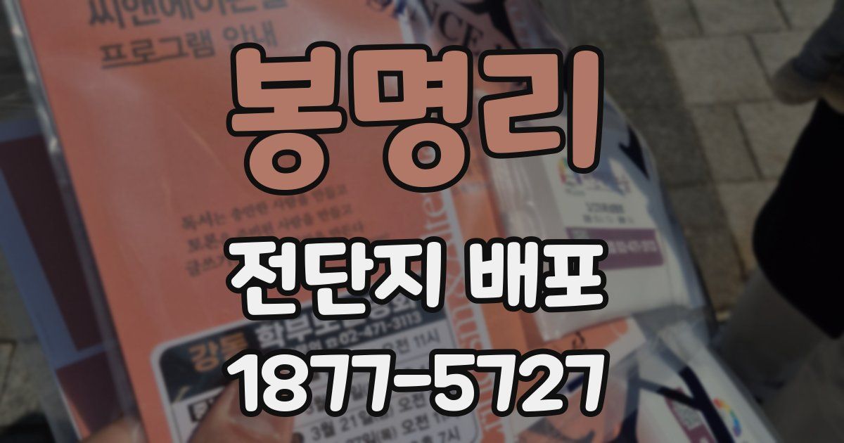봉명리 전단지 배포