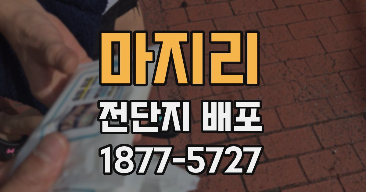 마지리 전단지 배포