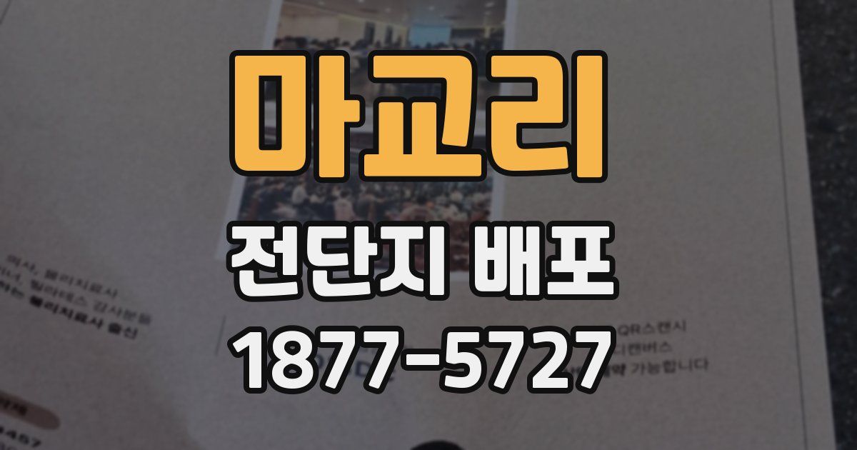 마교리 전단지 배포