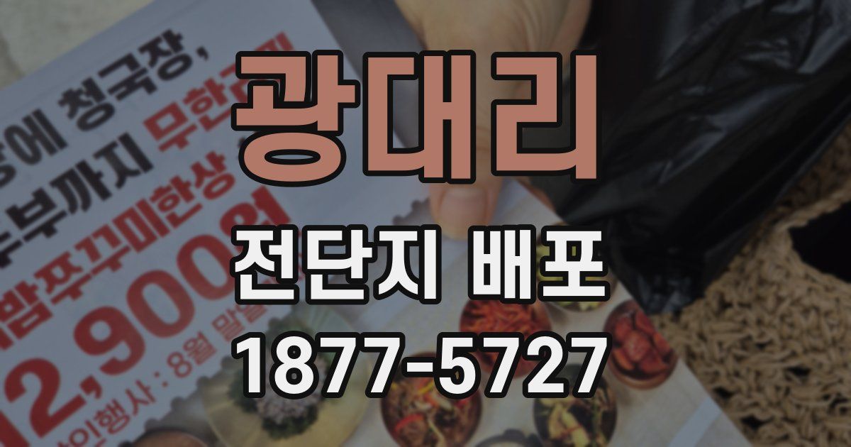 광대리 전단지 배포