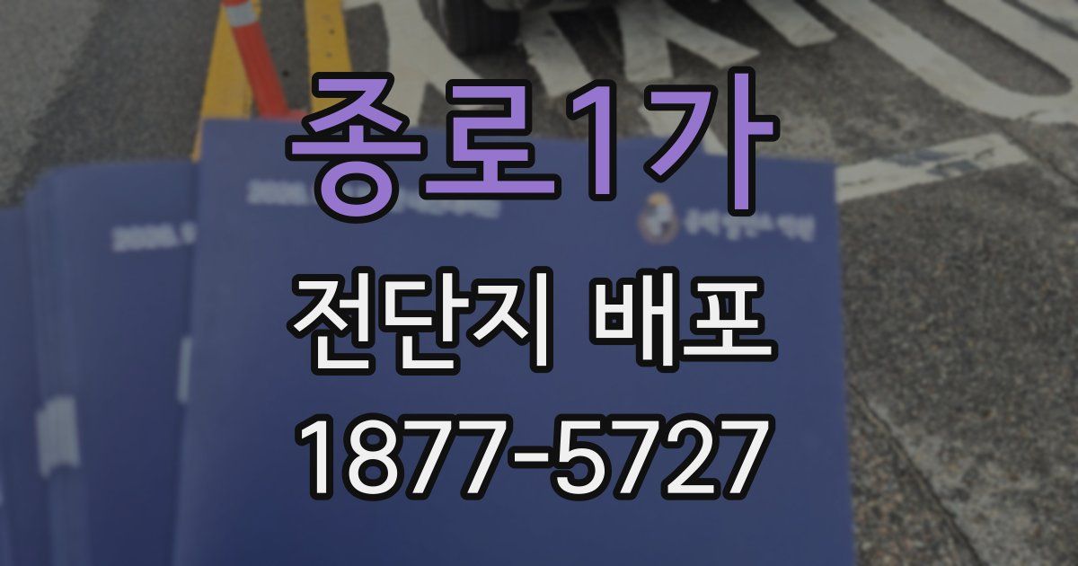 종로1가 전단지 배포