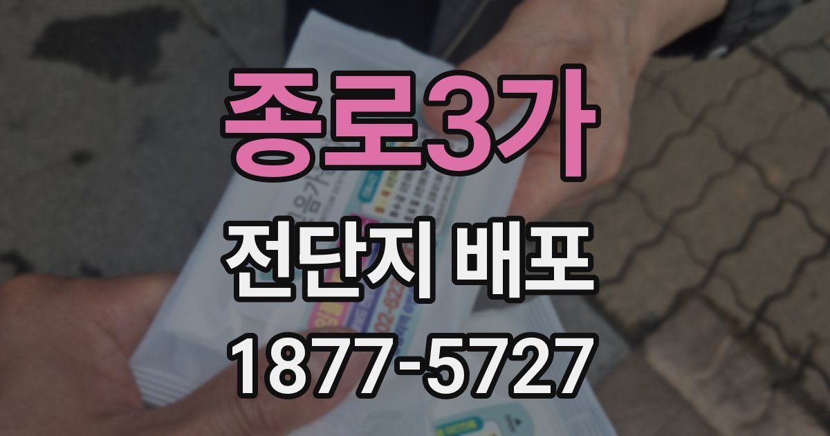 종로3가 전단지 배포