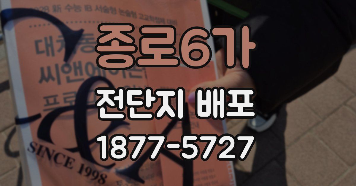 종로6가 전단지 배포