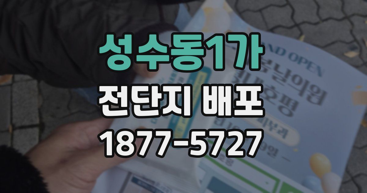성수동1가 전단지 배포