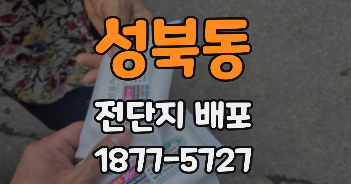 성북동 전단지 배포