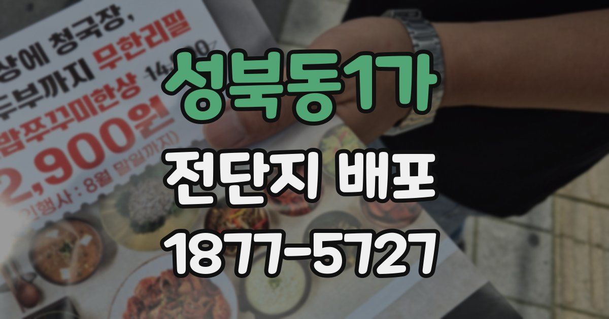 성북동1가 전단지 배포