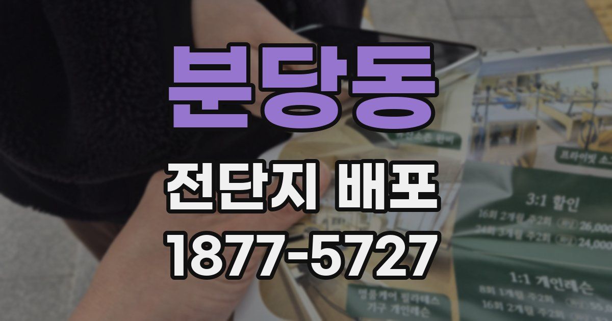 분당동 전단지 배포