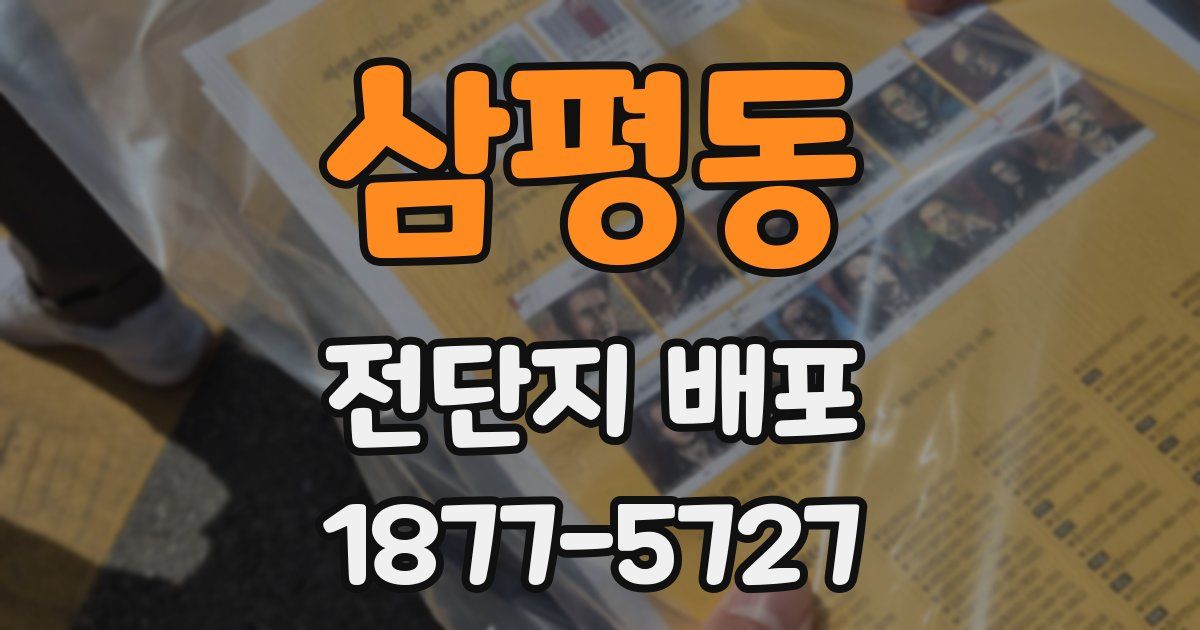 삼평동 전단지 배포