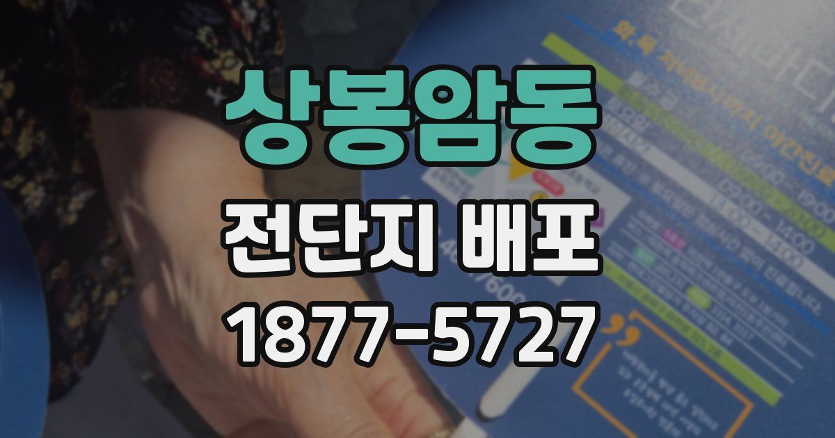 상봉암동 전단지 배포