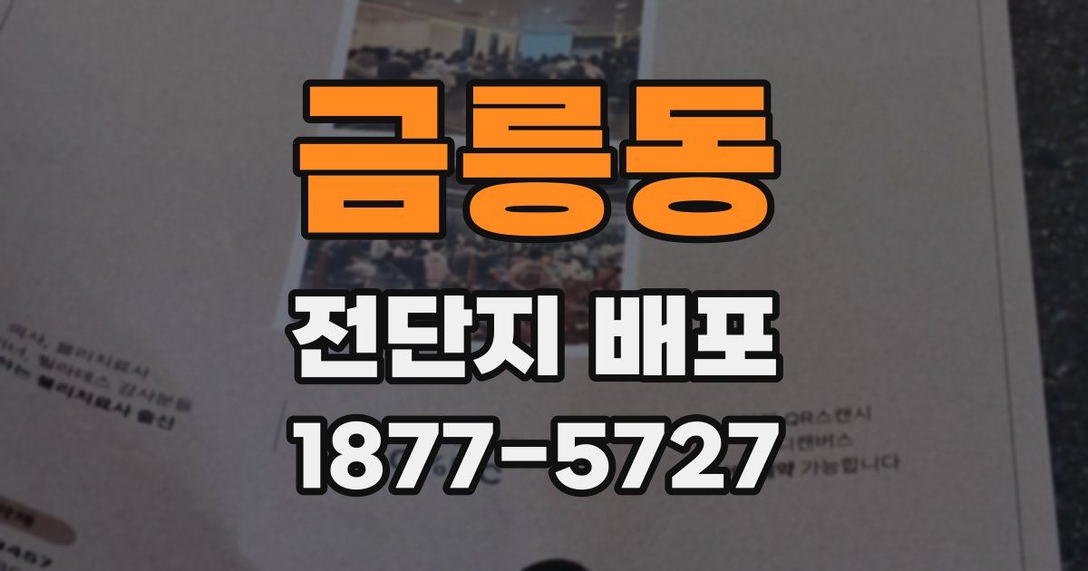 금릉동 전단지 배포