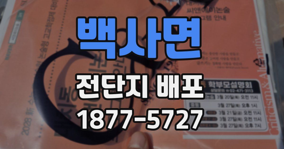백사면 전단지 배포
