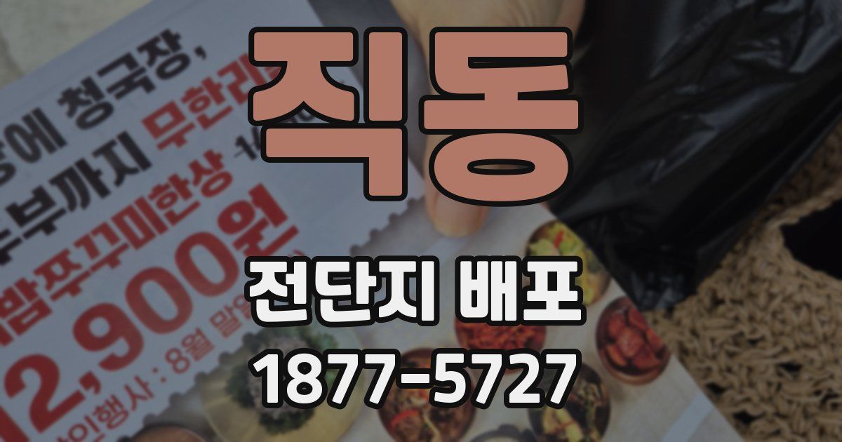 직동 전단지 배포