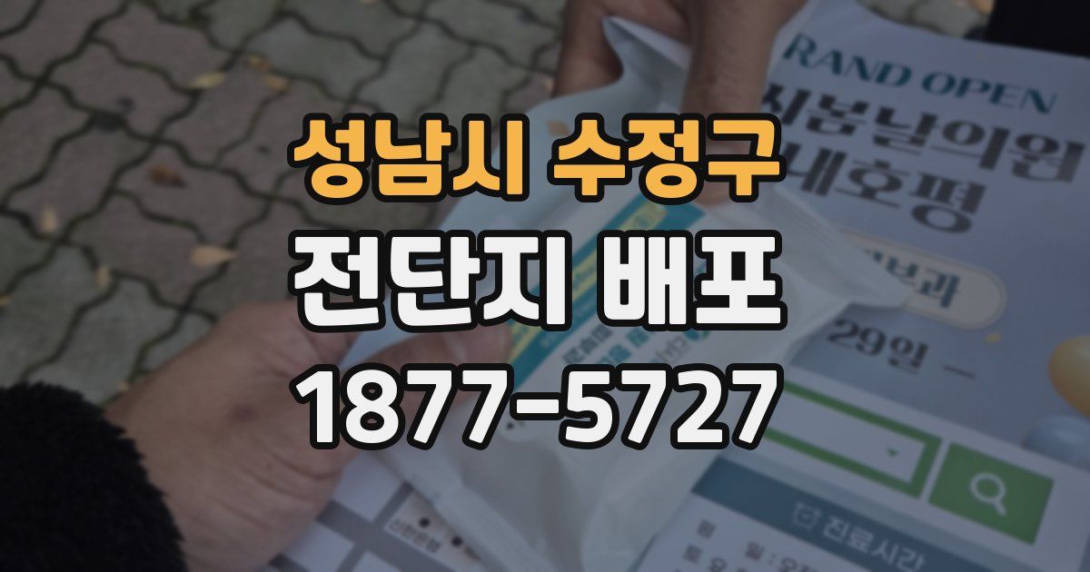 성남시 수정구 전단지 배포