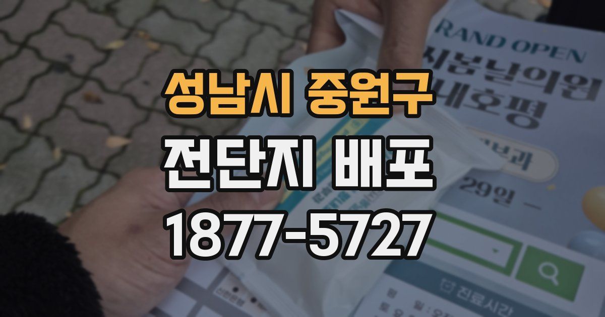 성남시 중원구 전단지 배포