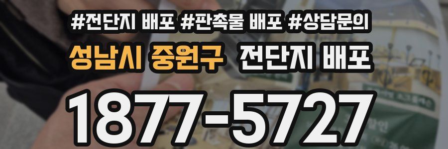 성남시 중원구 전단지 배포