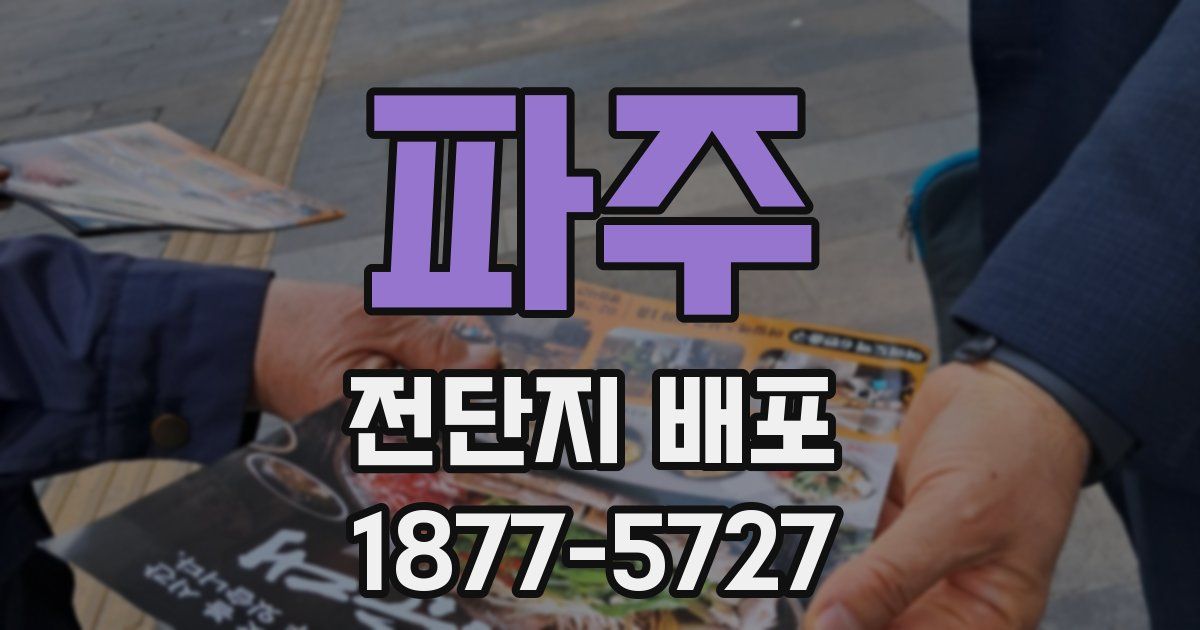 파주 전단지 배포