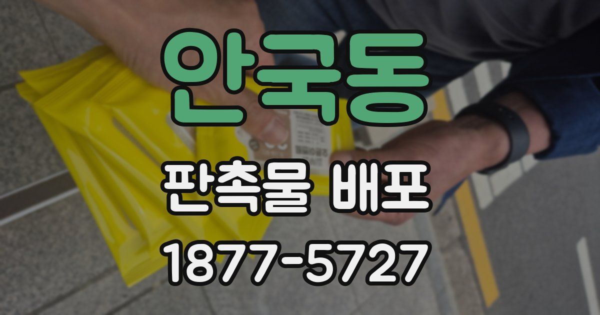 안국동 판촉물 배포