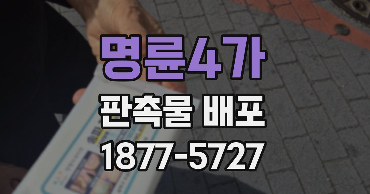 명륜4가 판촉물 배포