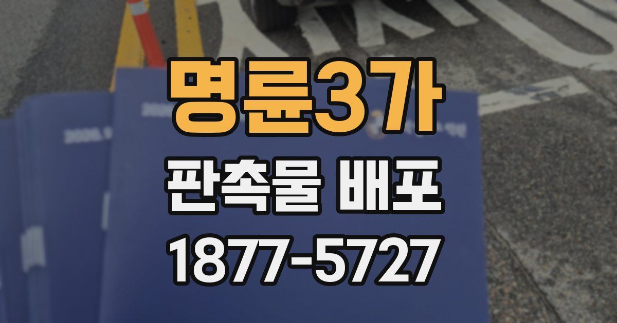 명륜3가 판촉물 배포