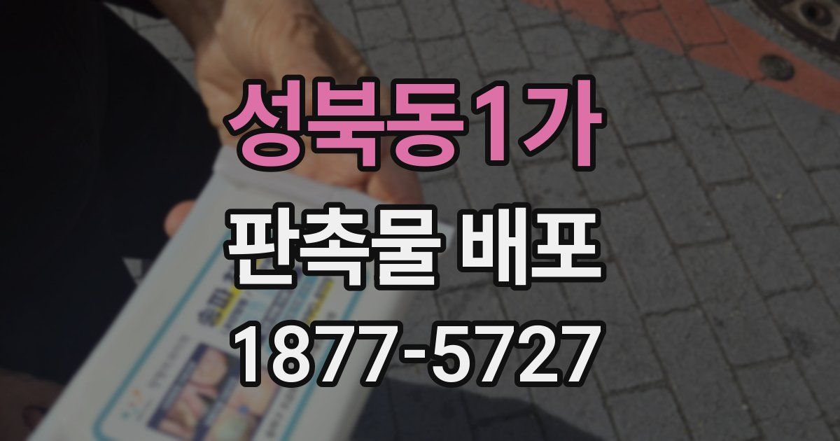 성북동1가 판촉물 배포