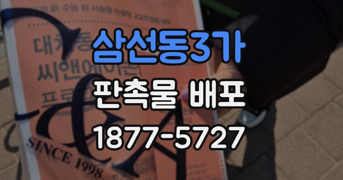 삼선동3가 판촉물 배포