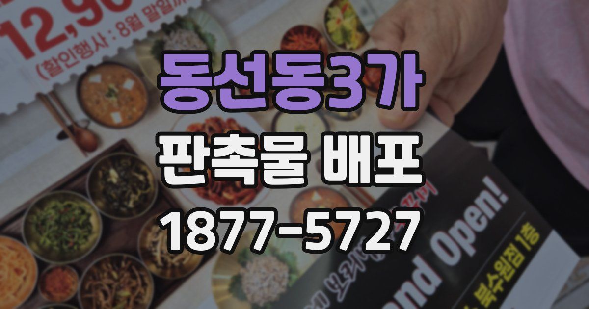 동선동3가 판촉물 배포