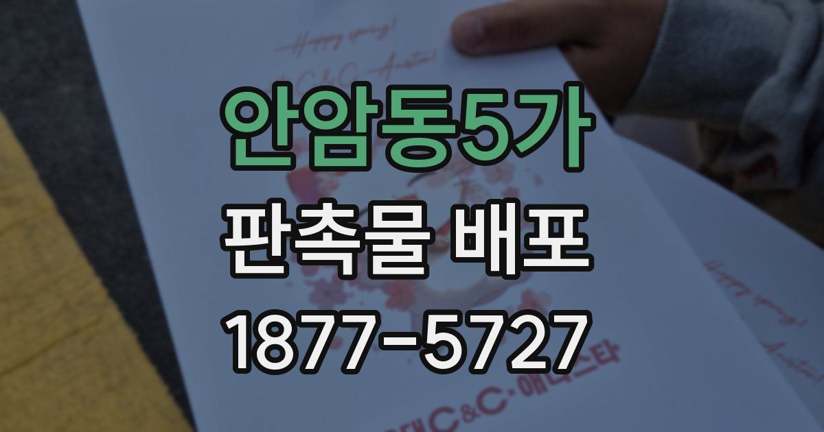 안암동5가 판촉물 배포