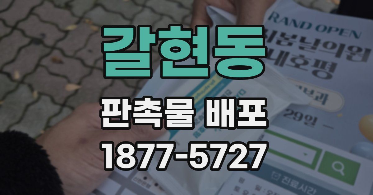 갈현동 판촉물 배포