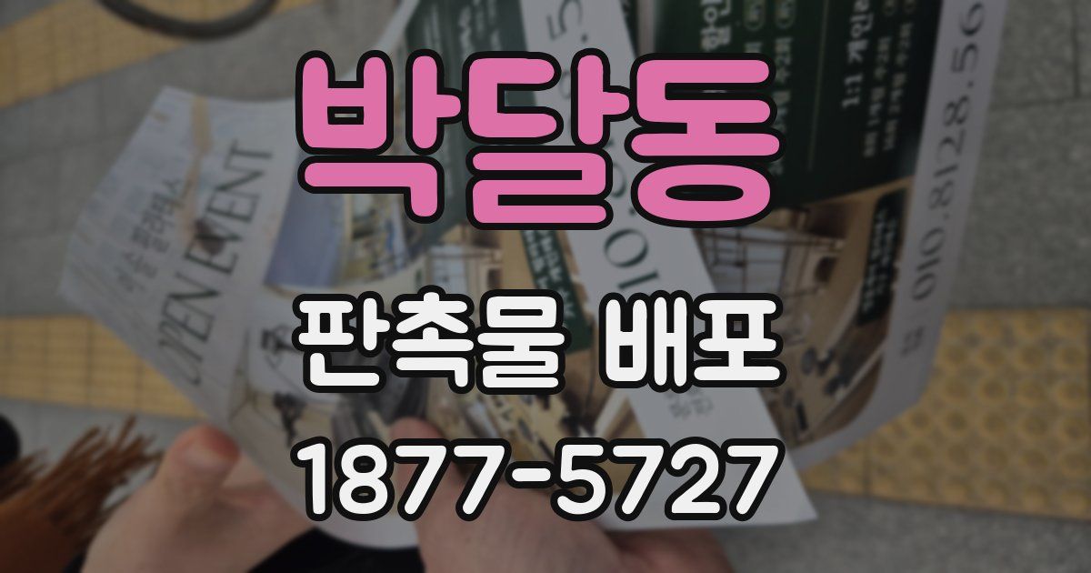 박달동 판촉물 배포