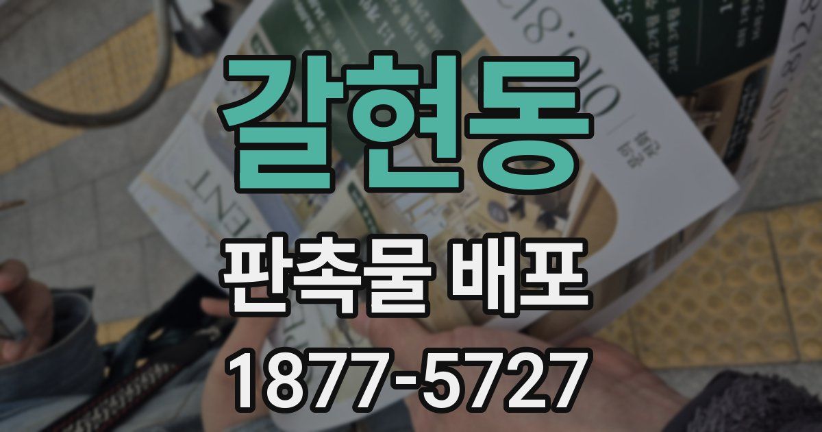 갈현동 판촉물 배포