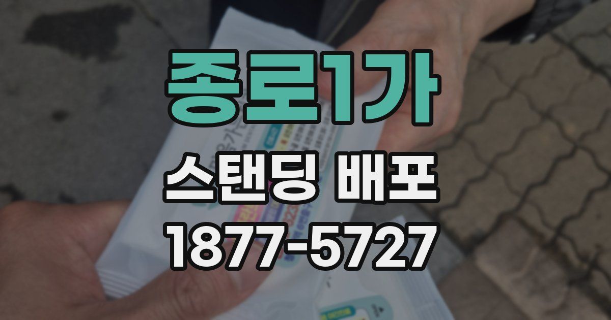 종로1가 스탠딩 배포