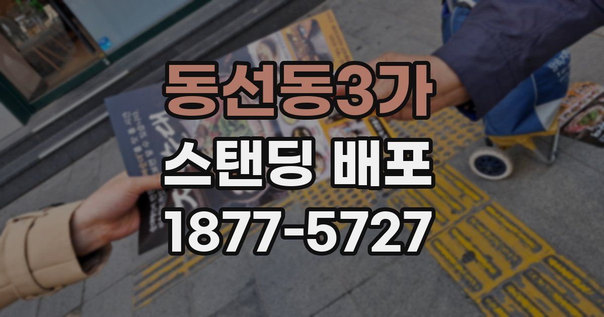 동선동3가 스탠딩 배포