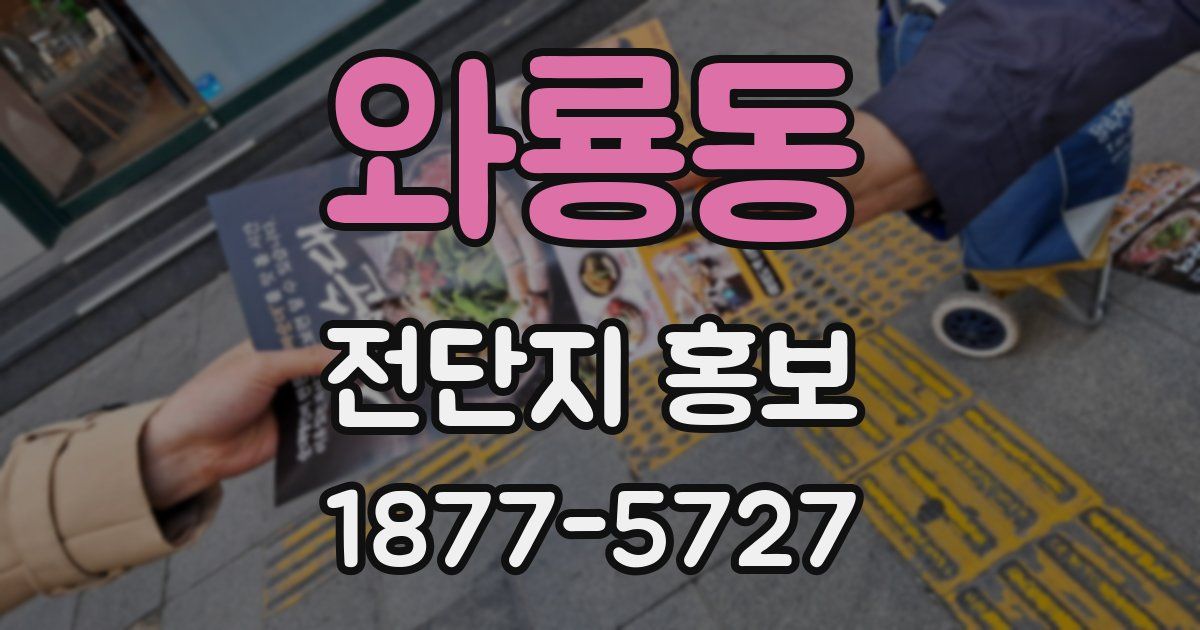 와룡동 전단지 홍보