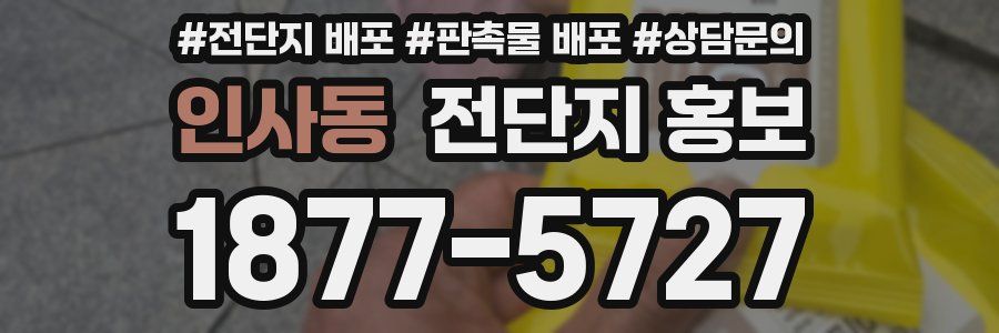 인사동 전단지 홍보