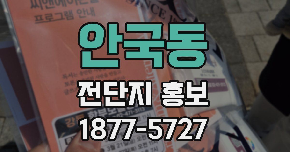 안국동 전단지 홍보