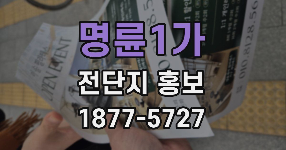 명륜1가 전단지 홍보