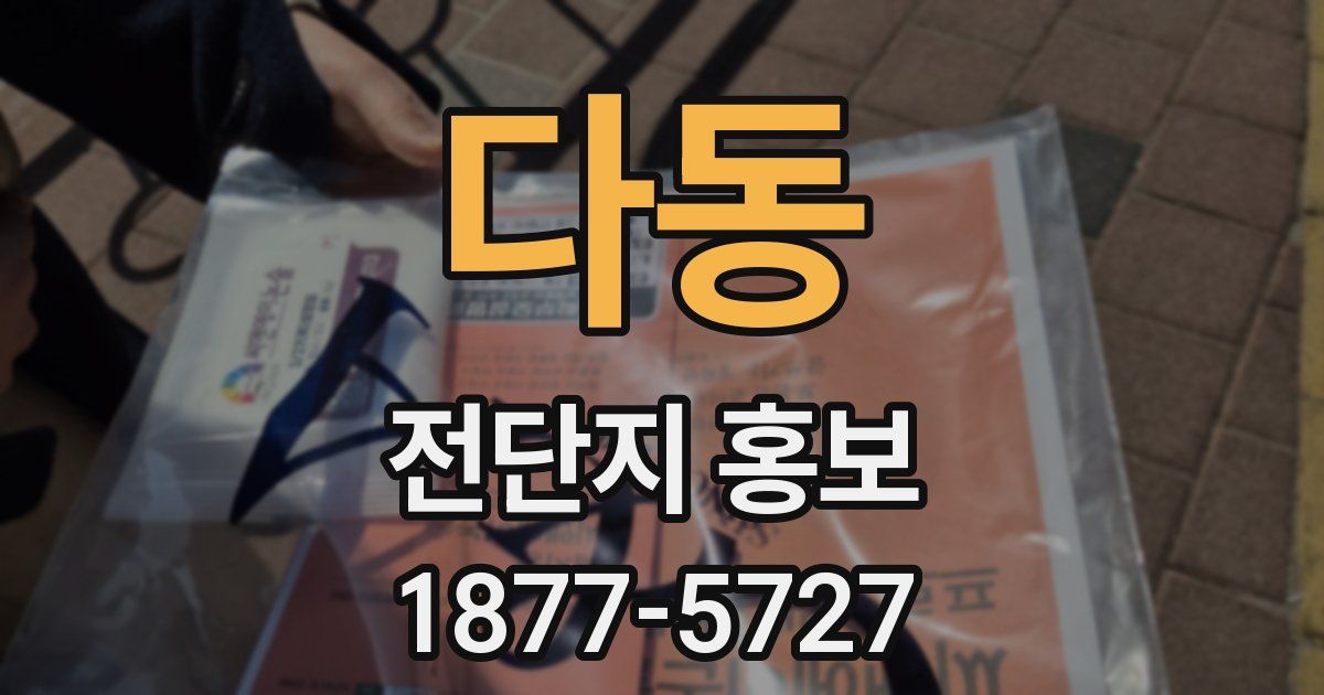 다동 전단지 홍보