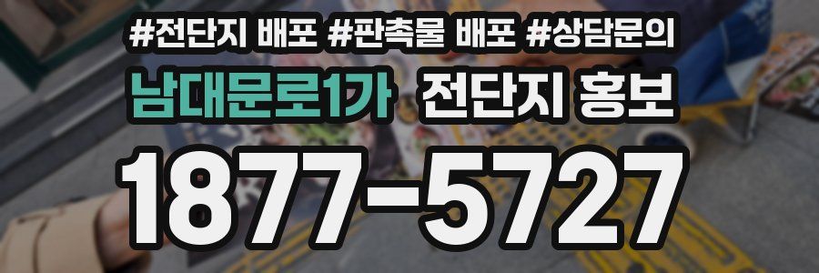 남대문로1가 전단지 홍보