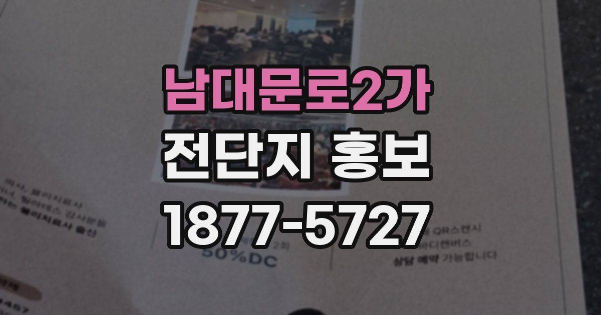 남대문로2가 전단지 홍보